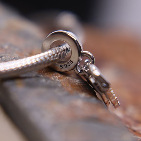 Hearts I Woof You Dog Dangle Bracelet Charm - S925 Sterling Silver Fits Pandora - Picture 4 of 6